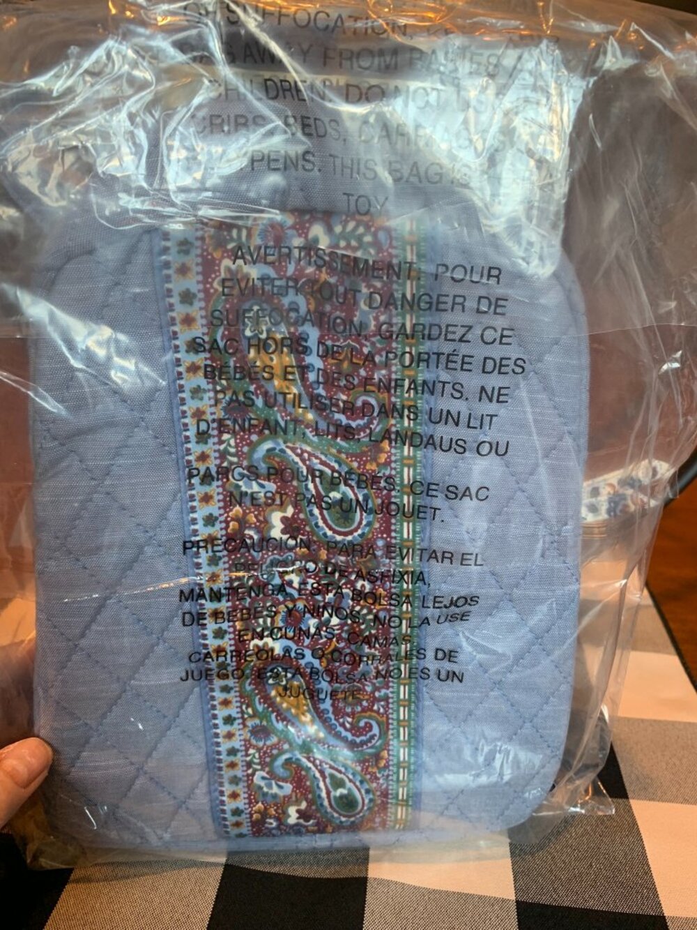 Vera Bradley chambray paisley lunch tote bunch bag nwt